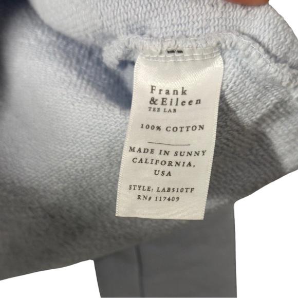 Frank & Eileen Popover Henley Top Cotton Raw Hem Triple Fleece in Ice Size S - Picture 6 of 9